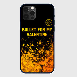 Чехол для iPhone 12 Pro Bullet For My Valentine - gold gradient: символ св, цвет: 3D-черный