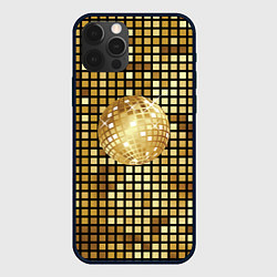 Чехол для iPhone 12 Pro Золотой диско шар и золотая мозаика, цвет: 3D-черный