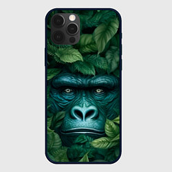 Чехол iPhone 12 Pro Горилла в кустах джунгли