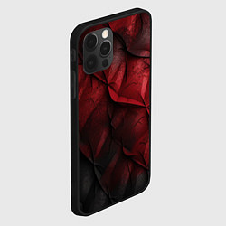 Чехол для iPhone 12 Pro Black red texture, цвет: 3D-черный — фото 2