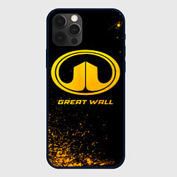 Чехол для iPhone 12 Pro Great Wall - gold gradient, цвет: 3D-черный