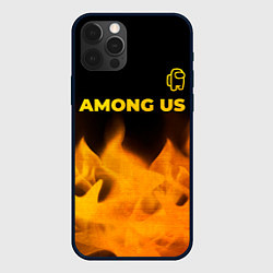 Чехол iPhone 12 Pro Among Us - gold gradient: символ сверху
