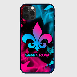 Чехол для iPhone 12 Pro Saints Row - neon gradient, цвет: 3D-черный