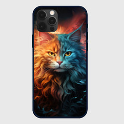 Чехол для iPhone 12 Pro Сердитый котик, цвет: 3D-черный