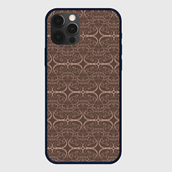 Чехол для iPhone 12 Pro Brown tracery, цвет: 3D-черный