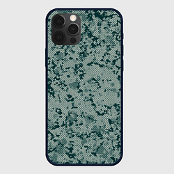 Чехол для iPhone 12 Pro Абстракция точечная зелёный, цвет: 3D-черный