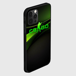 Чехол для iPhone 12 Pro CS GO black green logo, цвет: 3D-черный — фото 2