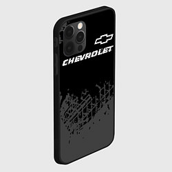 Чехол для iPhone 12 Pro Chevrolet speed на темном фоне со следами шин: сим, цвет: 3D-черный — фото 2