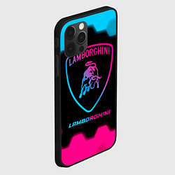 Чехол для iPhone 12 Pro Lamborghini - neon gradient, цвет: 3D-черный — фото 2