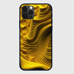 Чехол для iPhone 12 Pro Объемная желтая текстура, цвет: 3D-черный