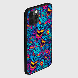 Чехол для iPhone 12 Pro Неоновые монстры - graffiti art style pattern, цвет: 3D-черный — фото 2