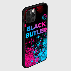 Чехол для iPhone 12 Pro Black Butler - neon gradient: символ сверху, цвет: 3D-черный — фото 2