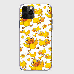 Чехол для iPhone 12 Pro Yellow ducklings, цвет: 3D-светло-сиреневый