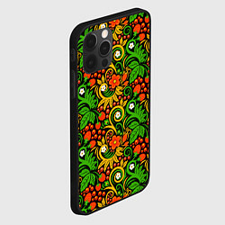 Чехол для iPhone 12 Pro Русское народное искусство - хохлома, цвет: 3D-черный — фото 2