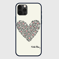 Чехол для iPhone 12 Pro Сердце - Кейт Харинг, цвет: 3D-черный