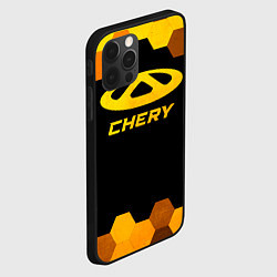 Чехол для iPhone 12 Pro Chery - gold gradient, цвет: 3D-черный — фото 2