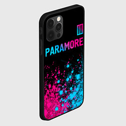 Чехол для iPhone 12 Pro Paramore - neon gradient: символ сверху, цвет: 3D-черный — фото 2