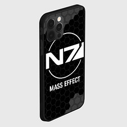 Чехол для iPhone 12 Pro Mass Effect glitch на темном фоне, цвет: 3D-черный — фото 2