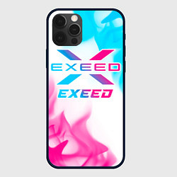 Чехол для iPhone 12 Pro Exeed neon gradient style, цвет: 3D-черный