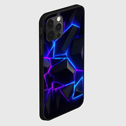 Чехол для iPhone 12 Pro Синий и фиолетовый неон, цвет: 3D-черный — фото 2