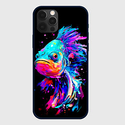 Чехол для iPhone 12 Pro Бета рыба, цвет: 3D-черный