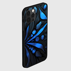 Чехол для iPhone 12 Pro Black blue elements, цвет: 3D-черный — фото 2