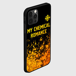 Чехол для iPhone 12 Pro My Chemical Romance - gold gradient: символ сверху, цвет: 3D-черный — фото 2