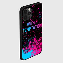 Чехол для iPhone 12 Pro Within Temptation - neon gradient: символ сверху, цвет: 3D-черный — фото 2