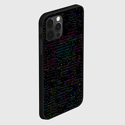 Чехол для iPhone 12 Pro Черный текстовой паттерн, цвет: 3D-черный — фото 2