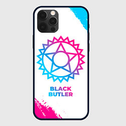 Чехол для iPhone 12 Pro Black Butler neon gradient style, цвет: 3D-черный