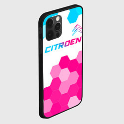 Чехол для iPhone 12 Pro Citroen neon gradient style: символ сверху, цвет: 3D-черный — фото 2