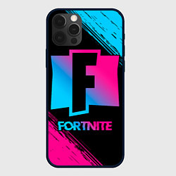 Чехол для iPhone 12 Pro Fortnite - neon gradient, цвет: 3D-черный