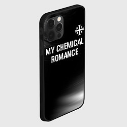 Чехол для iPhone 12 Pro My Chemical Romance glitch на темном фоне: символ, цвет: 3D-черный — фото 2