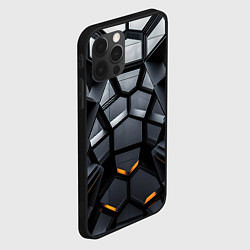 Чехол для iPhone 12 Pro Объемная черная конструкция, цвет: 3D-черный — фото 2