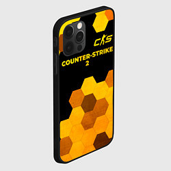 Чехол для iPhone 12 Pro Counter-Strike 2 - gold gradient: символ сверху, цвет: 3D-черный — фото 2