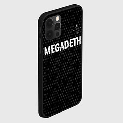 Чехол для iPhone 12 Pro Megadeth glitch на темном фоне: символ сверху, цвет: 3D-черный — фото 2