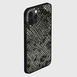 Чехол для iPhone 12 Pro Кожа змеи - текстура, цвет: 3D-черный — фото 2