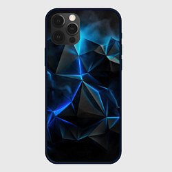 Чехол для iPhone 12 Pro Blue abstract ice, цвет: 3D-черный