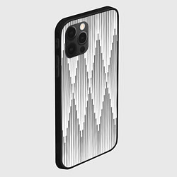 Чехол для iPhone 12 Pro Серые длинные ромбы, цвет: 3D-черный — фото 2