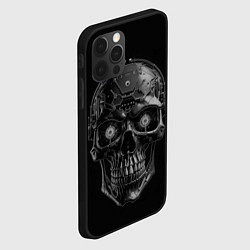 Чехол для iPhone 12 Pro Череп будущего cyberpunk, цвет: 3D-черный — фото 2