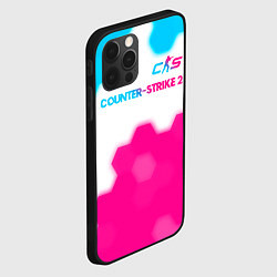 Чехол для iPhone 12 Pro Counter-Strike 2 neon gradient style: символ сверх, цвет: 3D-черный — фото 2