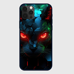 Чехол для iPhone 12 Pro Cyberpunk cat, цвет: 3D-черный