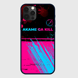 Чехол для iPhone 12 Pro Akame ga Kill - neon gradient: символ сверху, цвет: 3D-черный