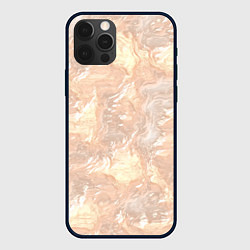 Чехол для iPhone 12 Pro Бежевый вихрь, цвет: 3D-черный