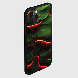 Чехол для iPhone 12 Pro Объемные красно зеленые плиты, цвет: 3D-черный — фото 2