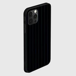 Чехол для iPhone 12 Pro Чёрно-синий полосатый, цвет: 3D-черный — фото 2