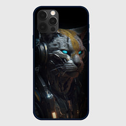 Чехол для iPhone 12 Pro Robot cat, цвет: 3D-черный