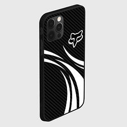 Чехол для iPhone 12 Pro Fox carbon line - white, цвет: 3D-черный — фото 2