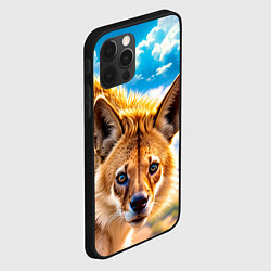 Чехол для iPhone 12 Pro Пятнистая гиена в саванне, цвет: 3D-черный — фото 2