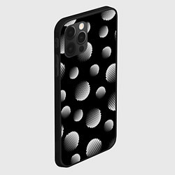 Чехол для iPhone 12 Pro Шары в полоску на черном фоне, цвет: 3D-черный — фото 2